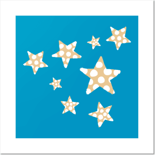 happy polka dot stars - beige Posters and Art